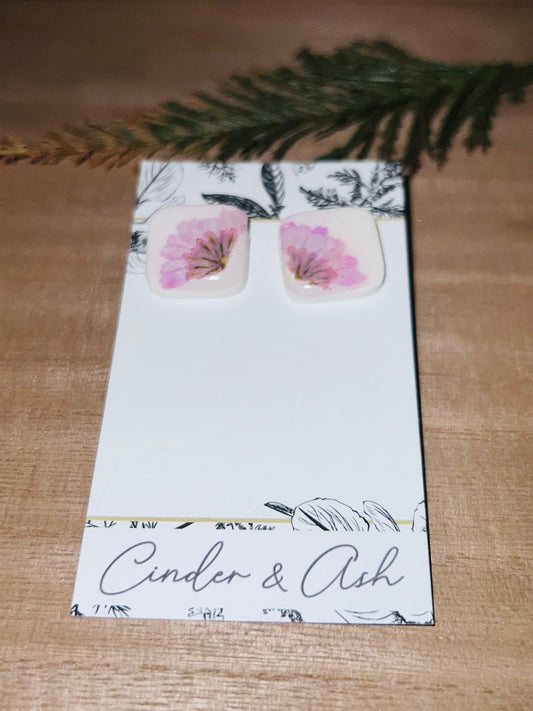 PINK FLOWER STUDS