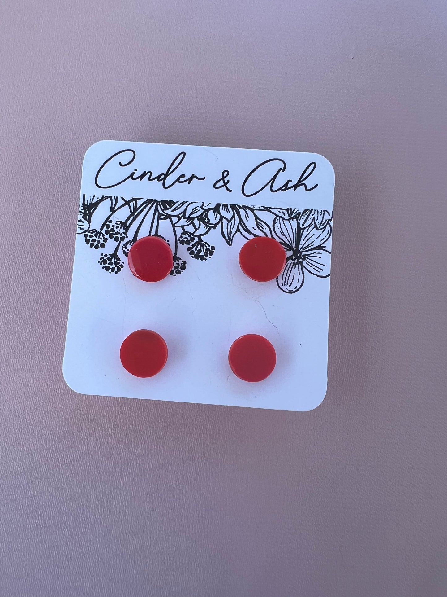 ORANGE MINI STUDS - cinder.and.ash